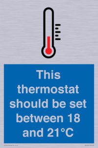 This thermostat should be set between 18 and 21°C